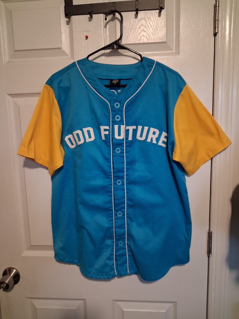 Odd Future Blue and Yellow Baseball Button-Up Shirt